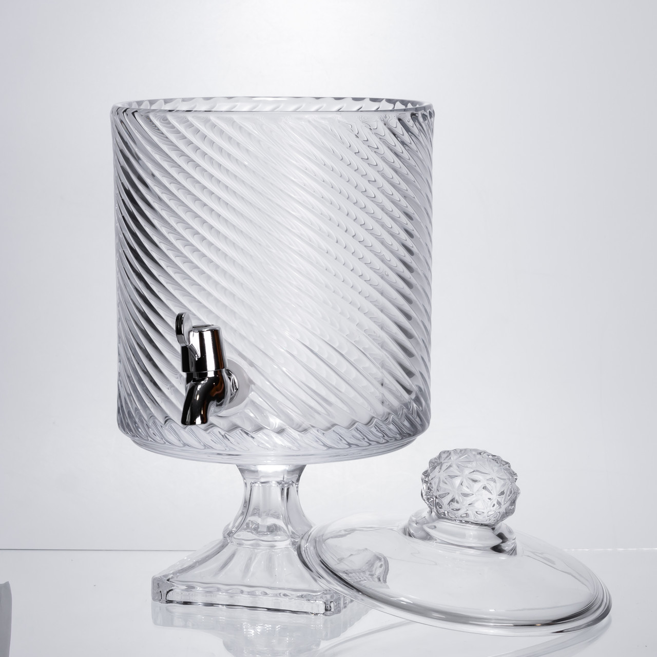 Лимонадниця з краном на підставці скляна 4