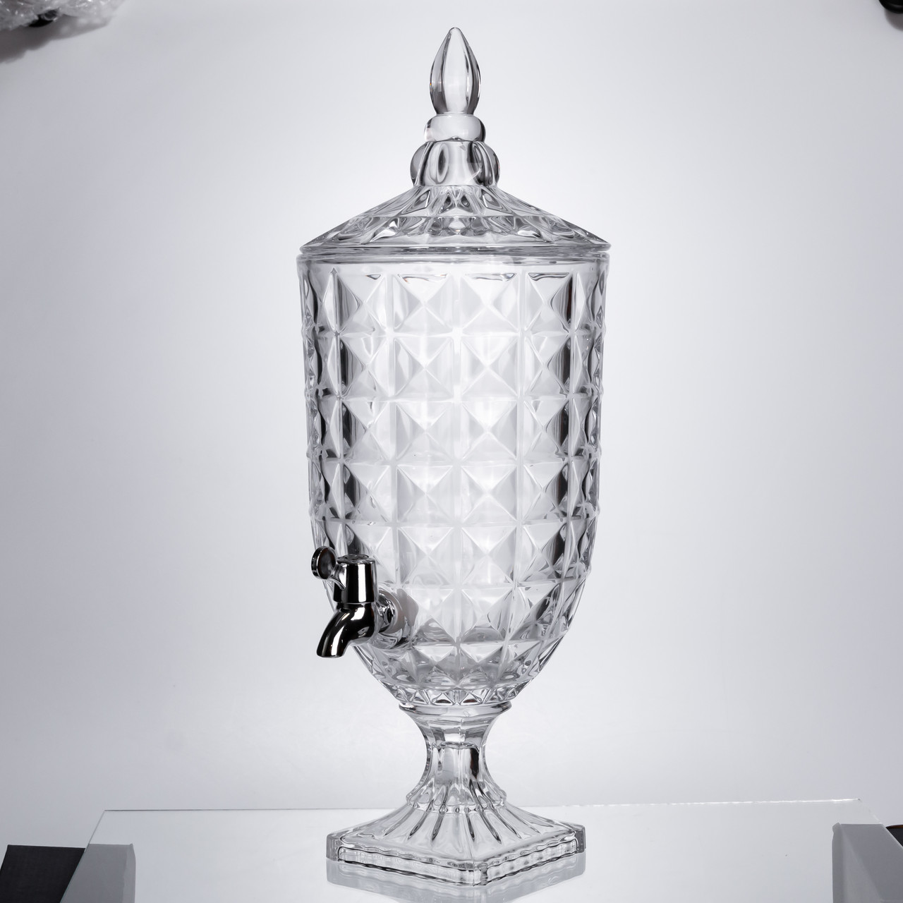 Лимонадниця з краном на підставці скляна 5 л лимонадник 51 см прозорий HP-19-18F-5 – купити в Україні недорого