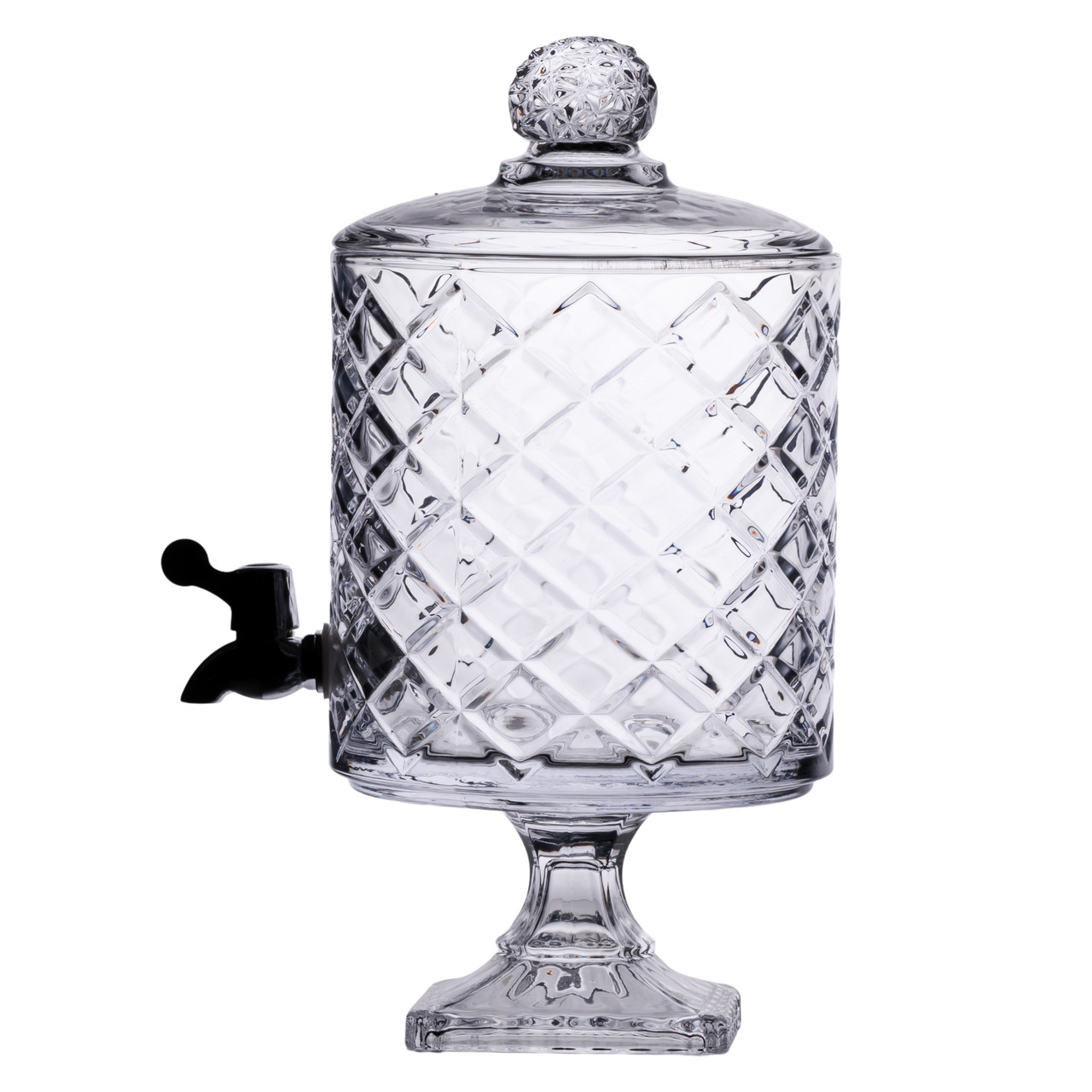 Лимонадниця зі скляним краном 39 см 4,5 л прозора на підставці HP-19-3 – купити в Україні недорого