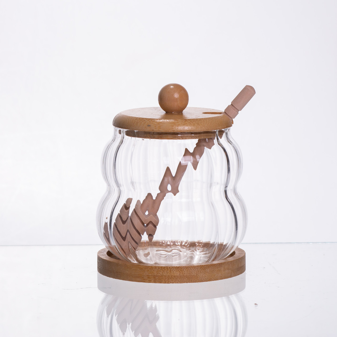 Медовниця скляна з кришкою і ложкою 320 (мл) 64486-10_64486-10_Milantium_1