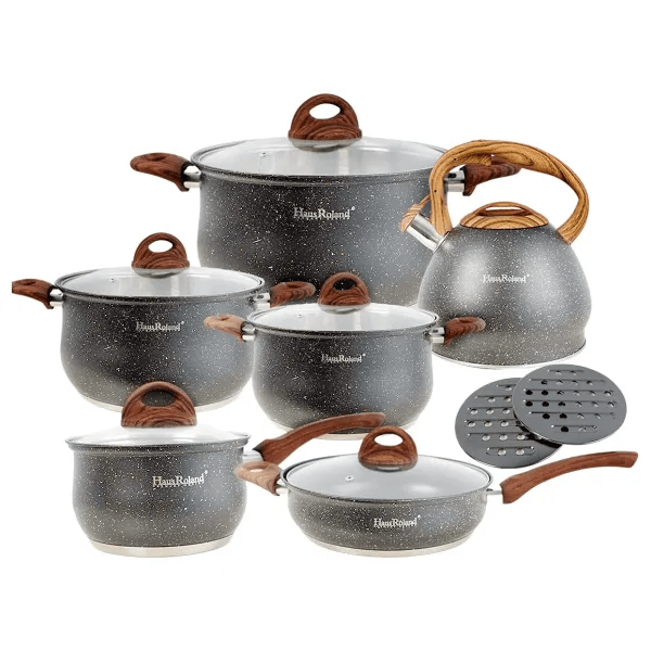 Набір посуду Haus Roland преміальний з антипригарним покриттям і чайником HP33530G – купити в Україні недорого