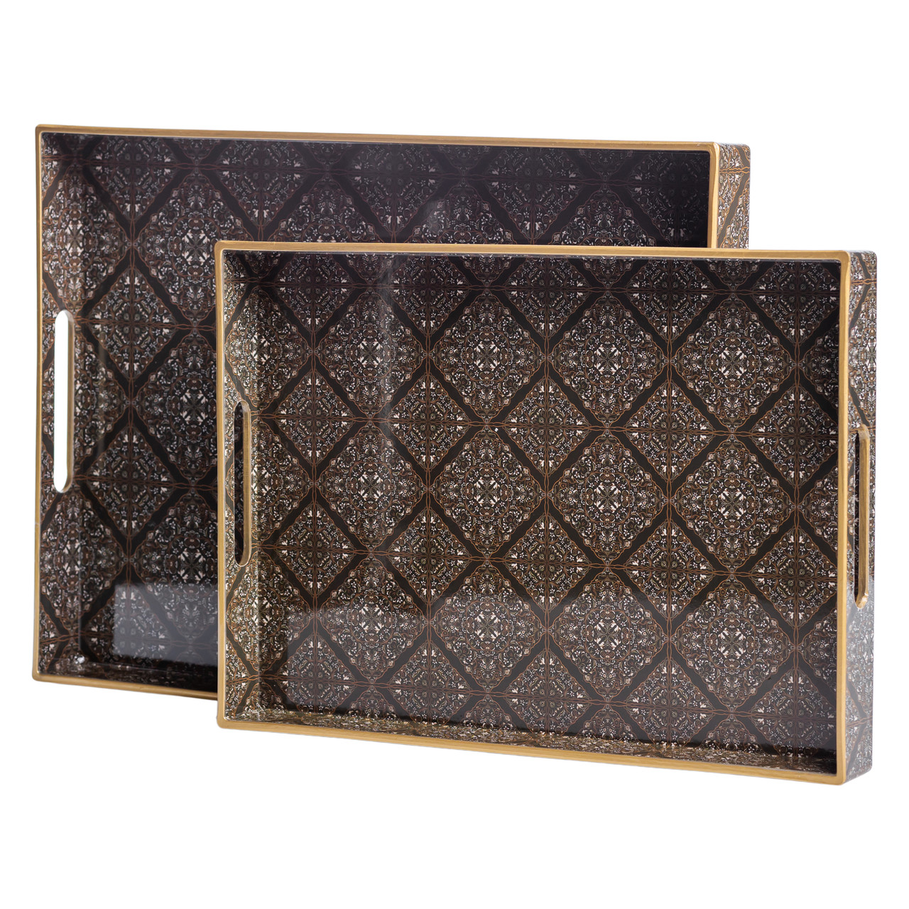 Набір прямокутних підносів для подачі їжі 2 (шт) 40×30×4 (см) HP-HK-14_HP-HK-14_Milantium_1