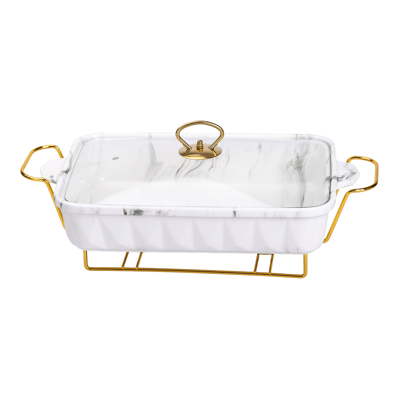 Настільний марміт 2 літри прямокутний порцеляновий 40х22.5х15.5 см на підставці Lugi HP1030 – купити в Україні недорого