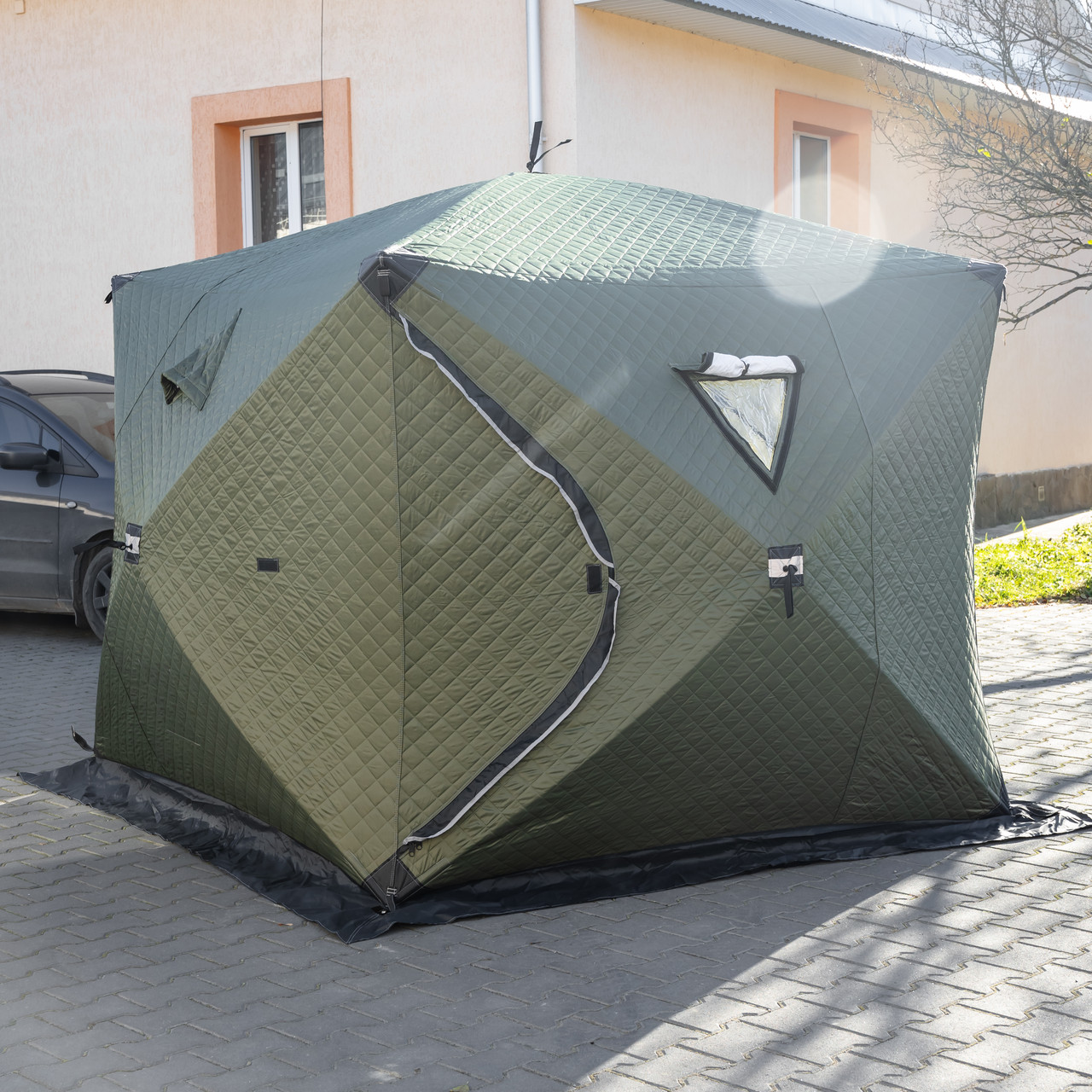 Намет зимовий утеплений “Куб” 4-місний LUGI (210х210х210), Зимовий намет для рибалки туризму кемпінгу та подорожей Хакі LU-BD21 – купити в Україні недорого