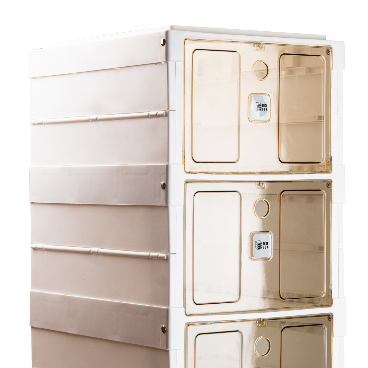 Шафа для взуття портативна пластикова 33 х 26 х 100 см на 6 полиць Біла HPS658_HPS658_Milantium_4
