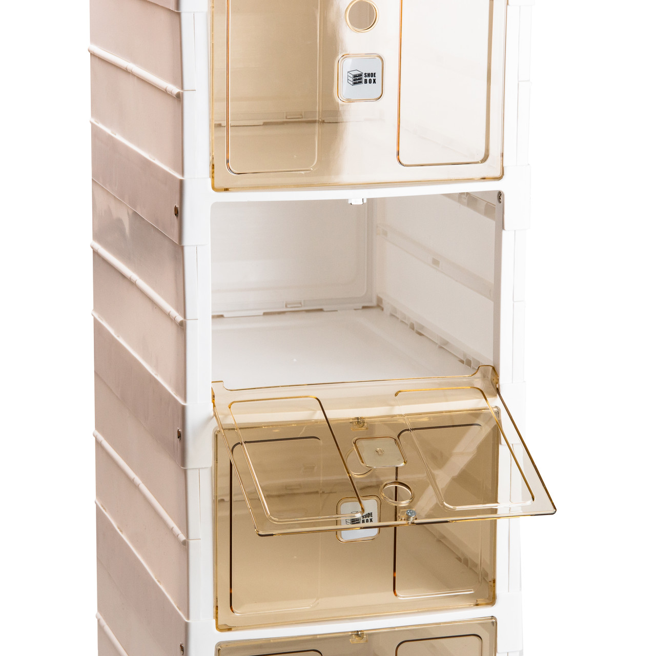 Шафа для взуття портативна пластикова 33 х 26 х 100 см на 6 полиць Біла HPS658_HPS658_Milantium_5