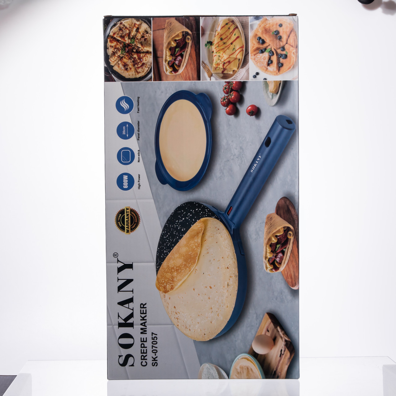 Сковорода млинниця електрична Ø20 (см) с неживым покрытием 600 Вт Синій SK-07057_Sk-07057_Милантиум_6