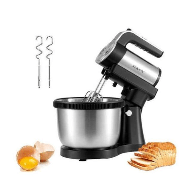 Стаціонарний міксер Sokany з чашею 4 л, 1000 Вт, 5 швидкостей, 2 насадки, віночки та гаки SK-6662 – купити в Україні недорого