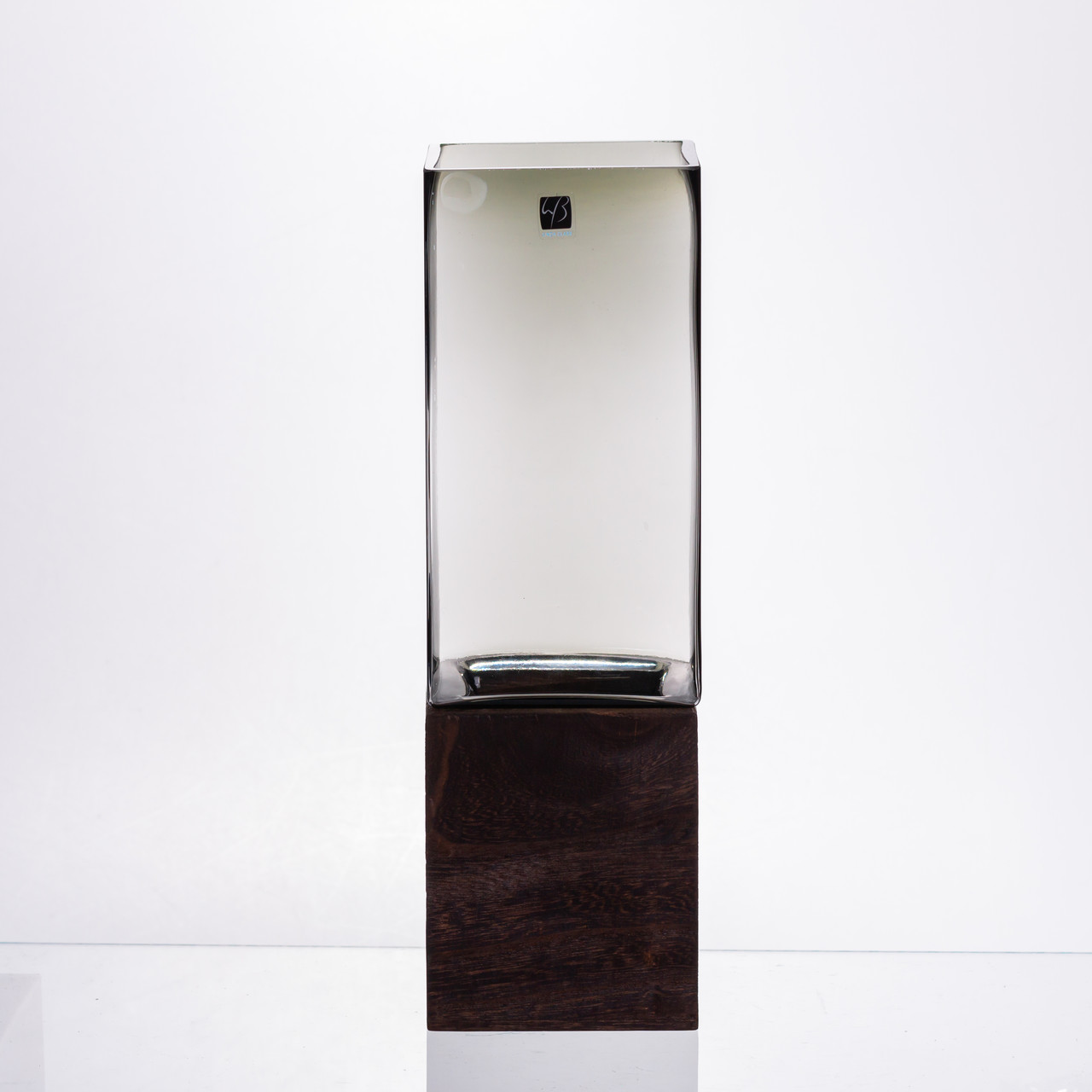 стильна ваза скло з деревом для квітів прозора HP-32-7_HP-32-7_Milantium_1