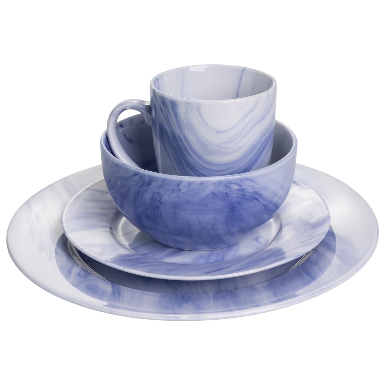Столовий набір посуду 24 предмети на 6 осіб Marble Clara порцеляновий Синій MD-24-3B_MD-24-3B_Milantium_4
