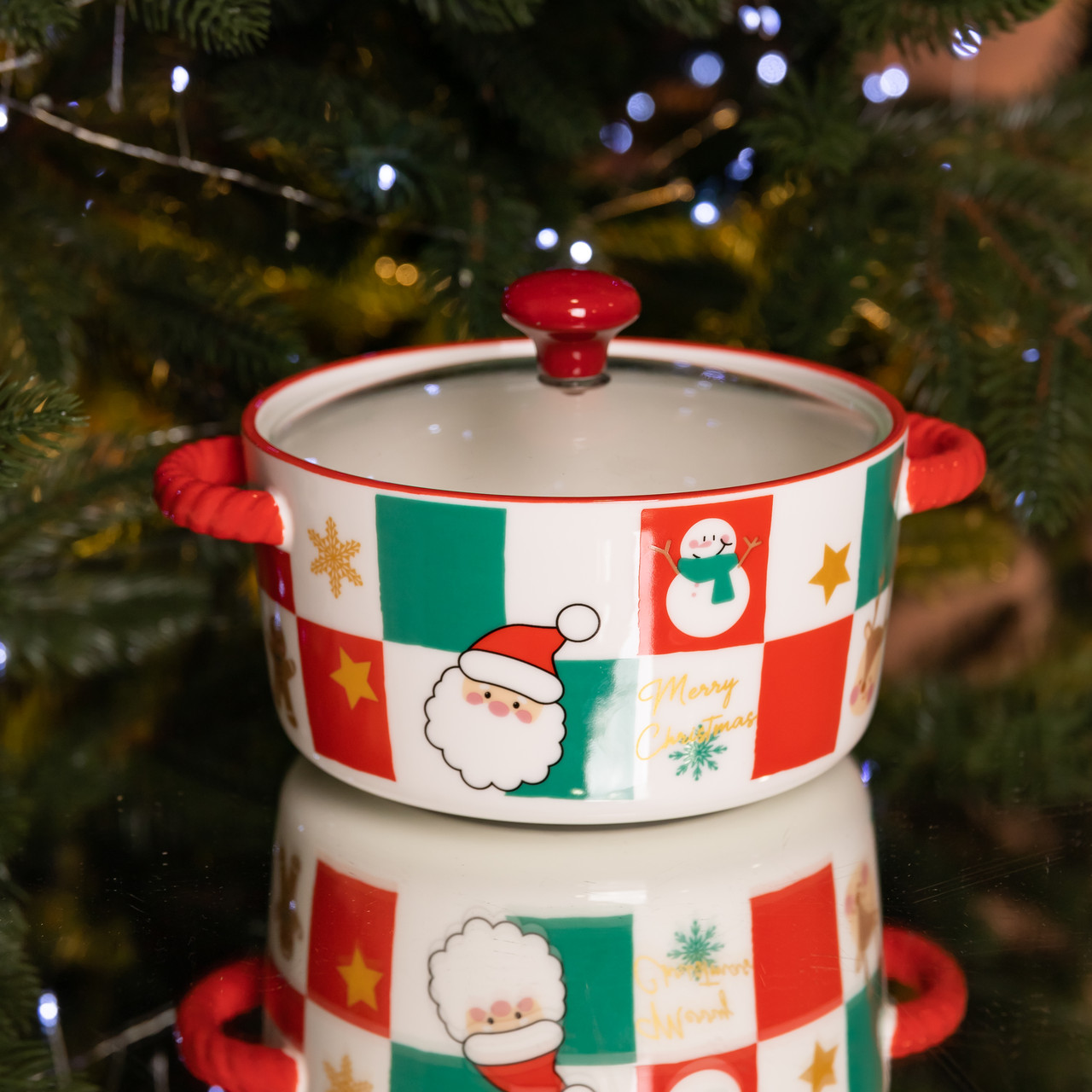 Супниця порцелянова Christmas новорічна  800 (мл) з кришкою Yiwu FM-CS-9C – купити в Україні недорого