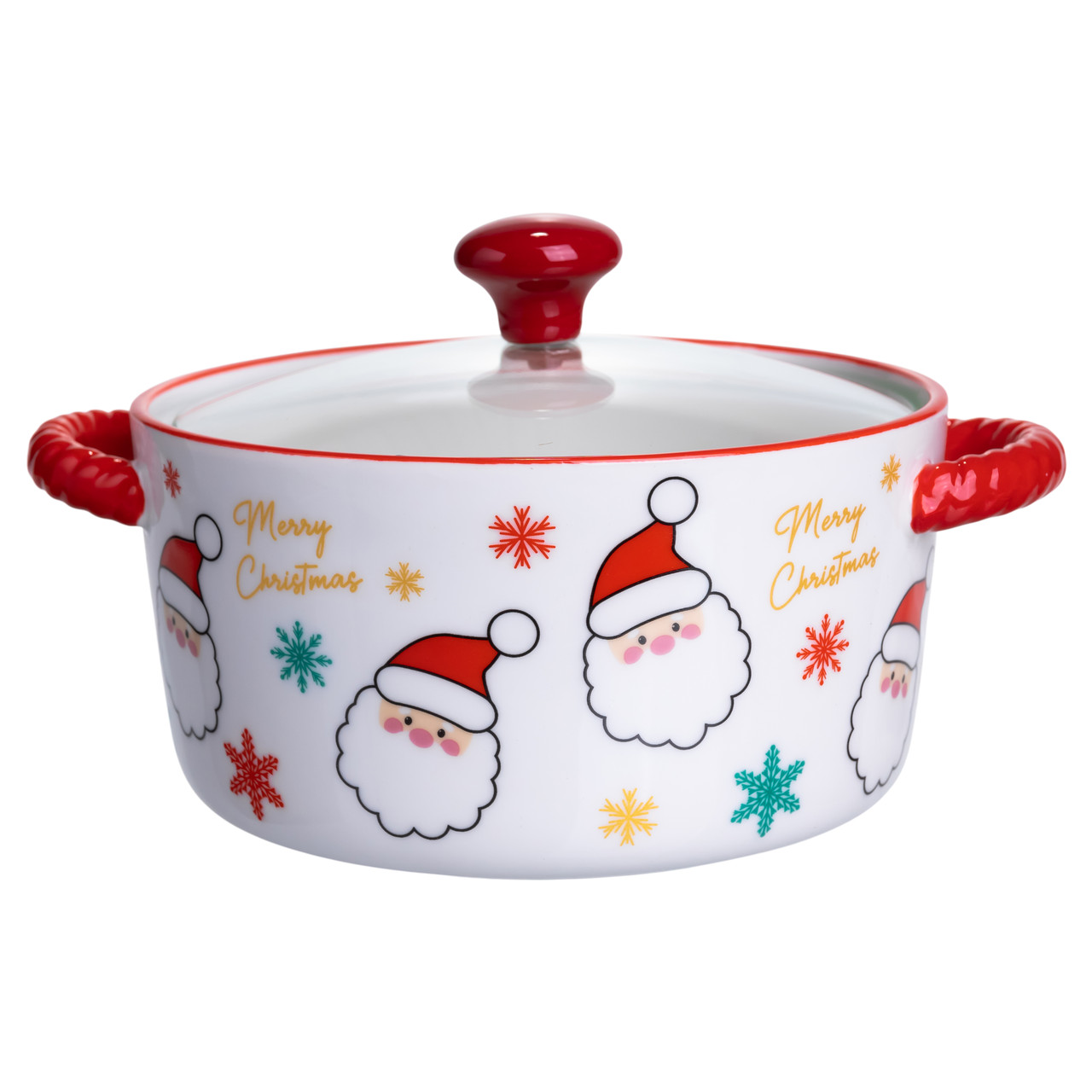 Супниця порцелянова Santa новорічна 800 (мл) з кришкою Yiwu FM-CS-9A – купити в Україні недорого