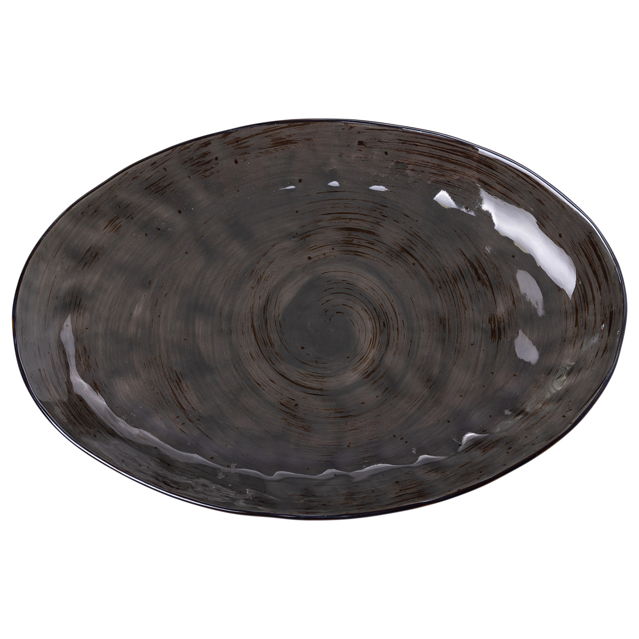 Тарілка порцелянова плоска овальна 35 х 23.5 см сервірувальне блюдо для нарізки Lugi HP23392_HP23392_Milantium_1