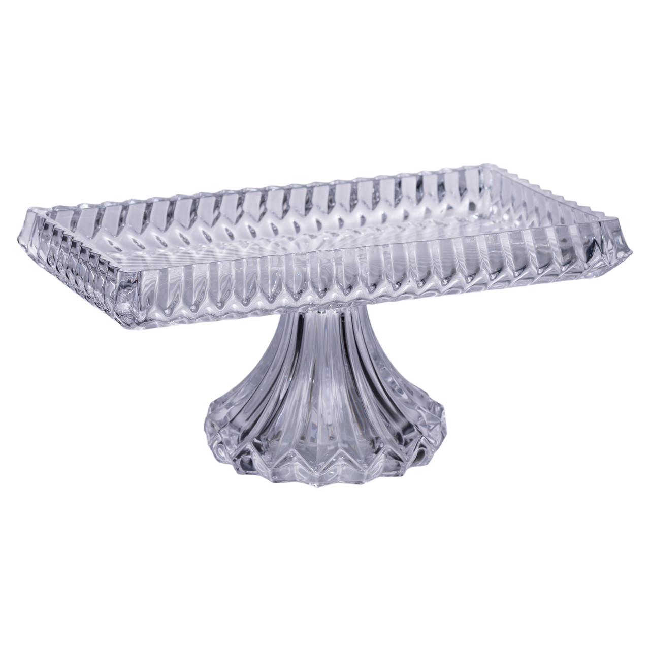 Тортівниця прямокутна на ніжці 28.5×15×13 (см) скляна підставка для торта, капкейків, тістечок HP-19-146L – купити в Україні недорого