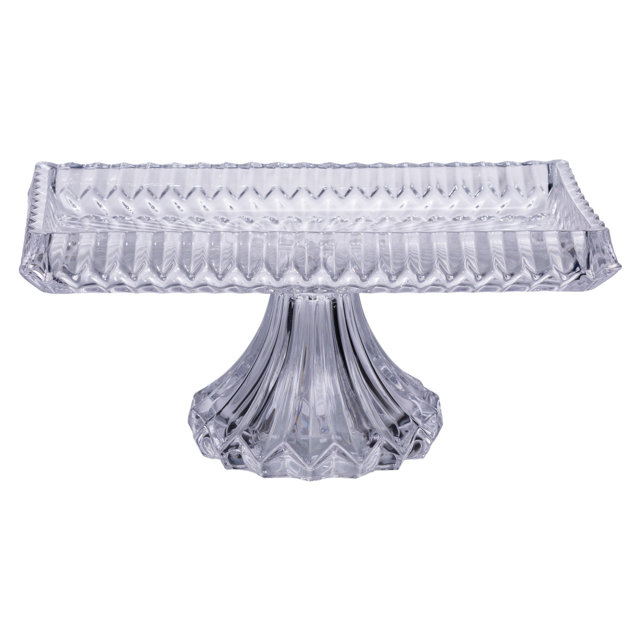 Тортівниця прямокутна на ніжці 28.5×15×13 (см) скляна підставка для торта