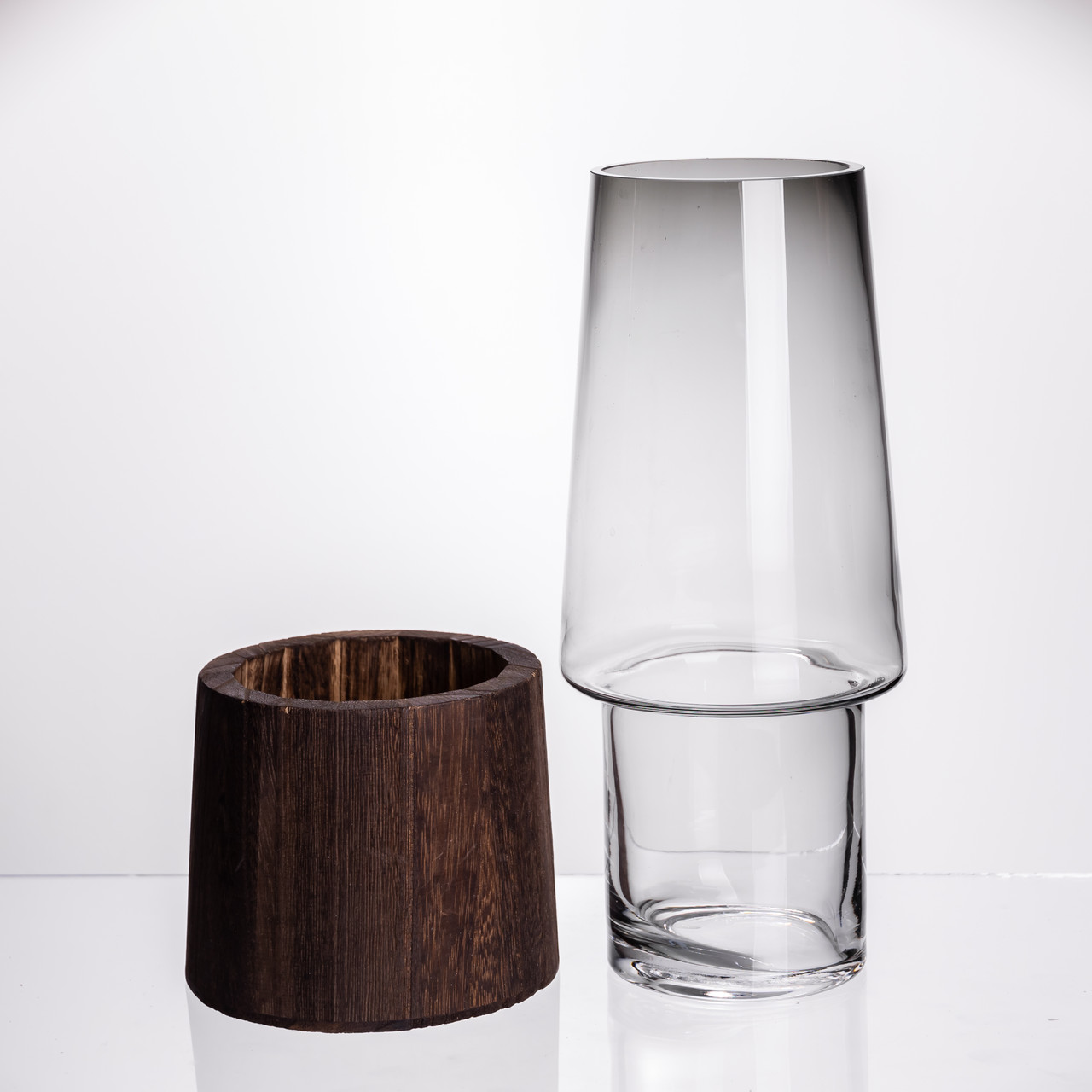 Ваза для квітів кругла скляна 29 (см) декоративна ваза 2 (л) із товстого скла HP-19-161-1_HP-19-161-1_Milantium_2