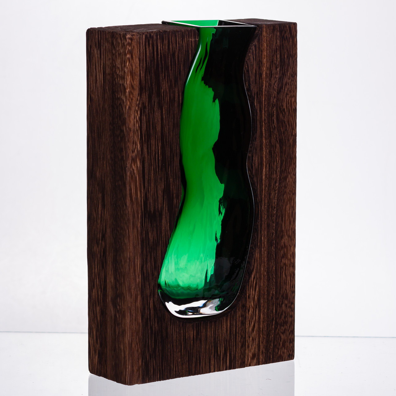 Скляна прозора ваза прямокутна, декоративна ваза для дому стильна для квітів HP-32-1 – купити в Україні недорого