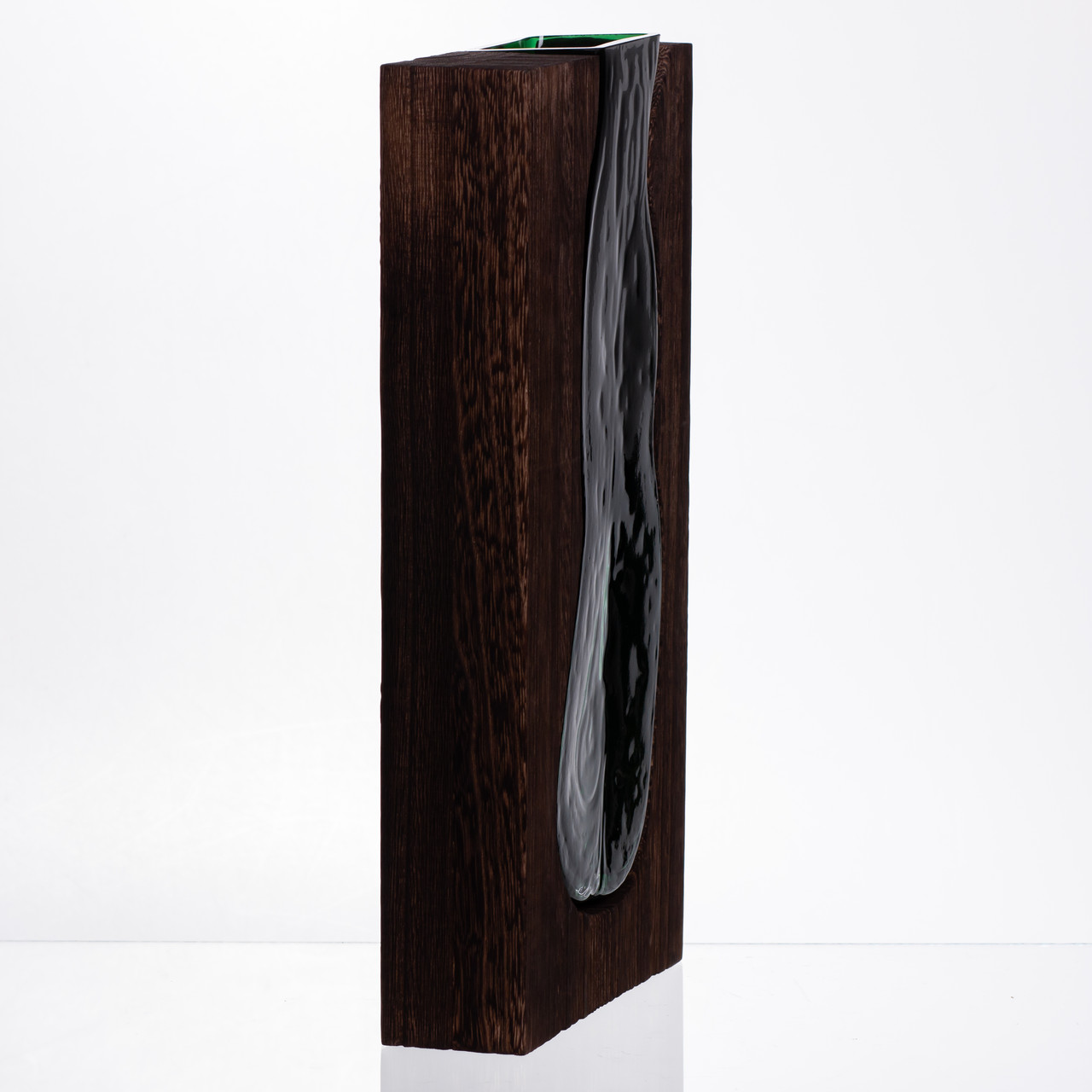 Скляна прозора ваза прямокутна