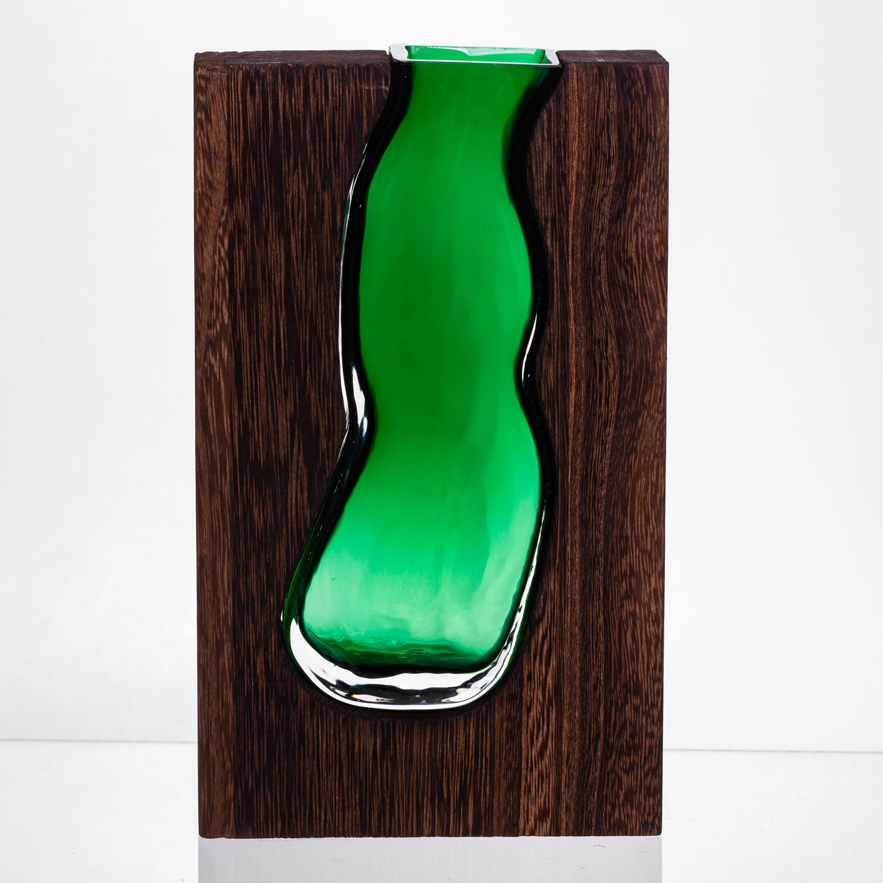 Скляна прозора ваза прямокутна