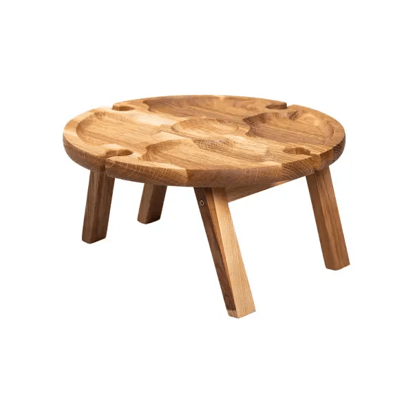 Винний круглий столик з дерева 35х35х18 см на ніжках BWR35018S – купити в Україні недорого