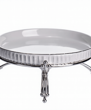 Фруктовниця порцелянова на металевій підставці Ø20 (см) кругла Золото LB-1570G_LB-1570G_Milantium_1