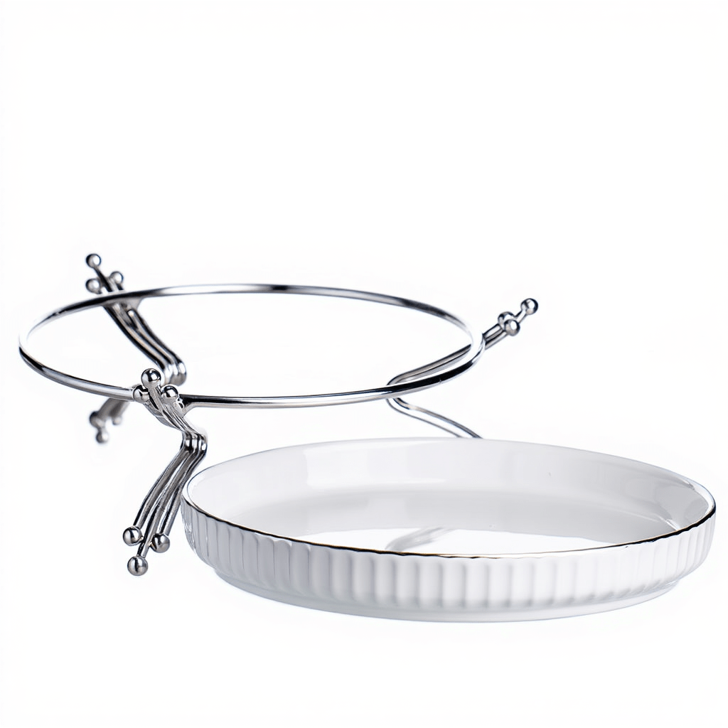 Фруктовниця порцелянова на металевій підставці Ø20 (см) кругла Золото LB-1570G_LB-1570G_Milantium_2